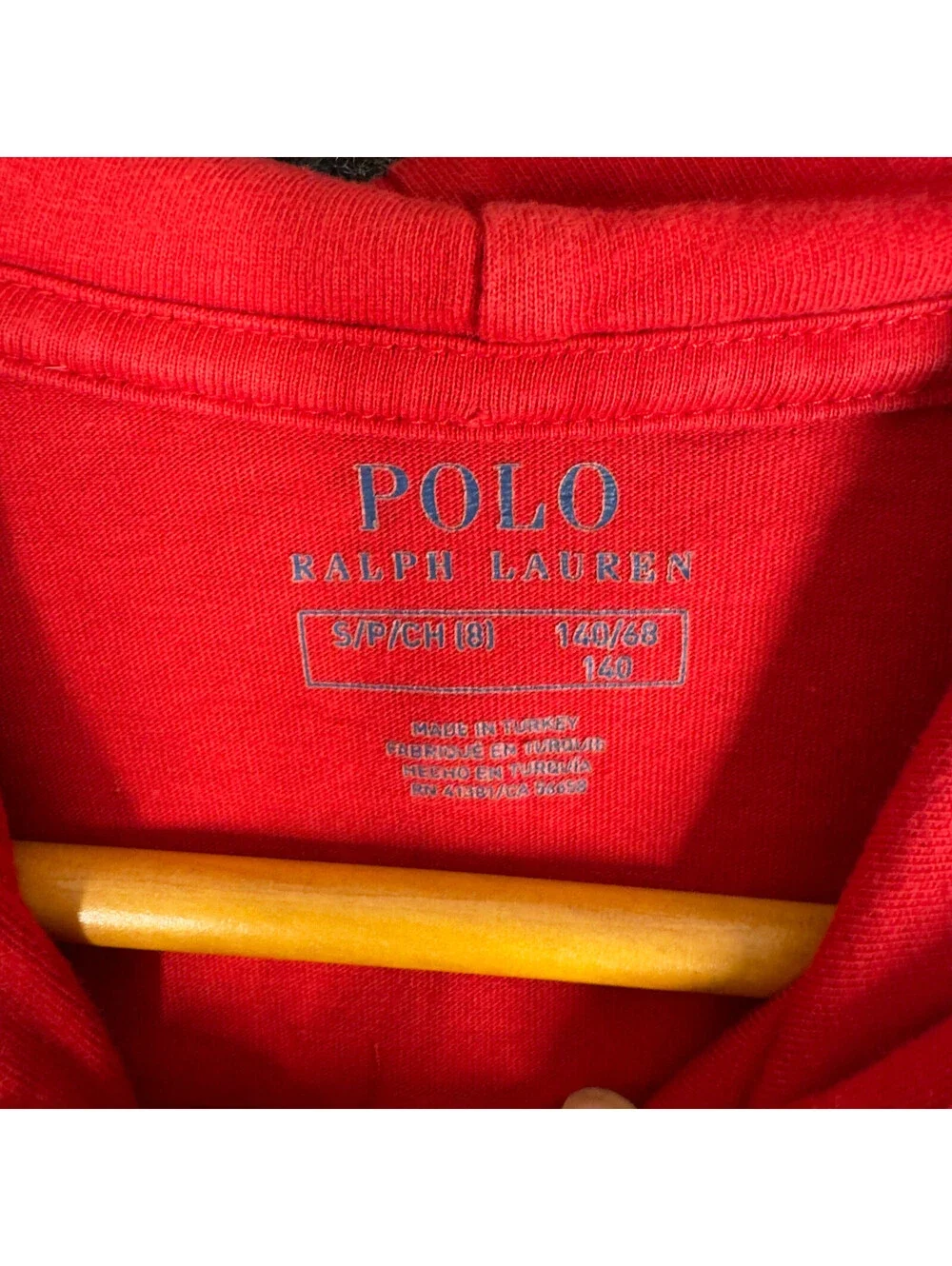 Ralph Lauren Hoodie Girls S Small Red Graphic Print Hooded Long Sleeve Cotton